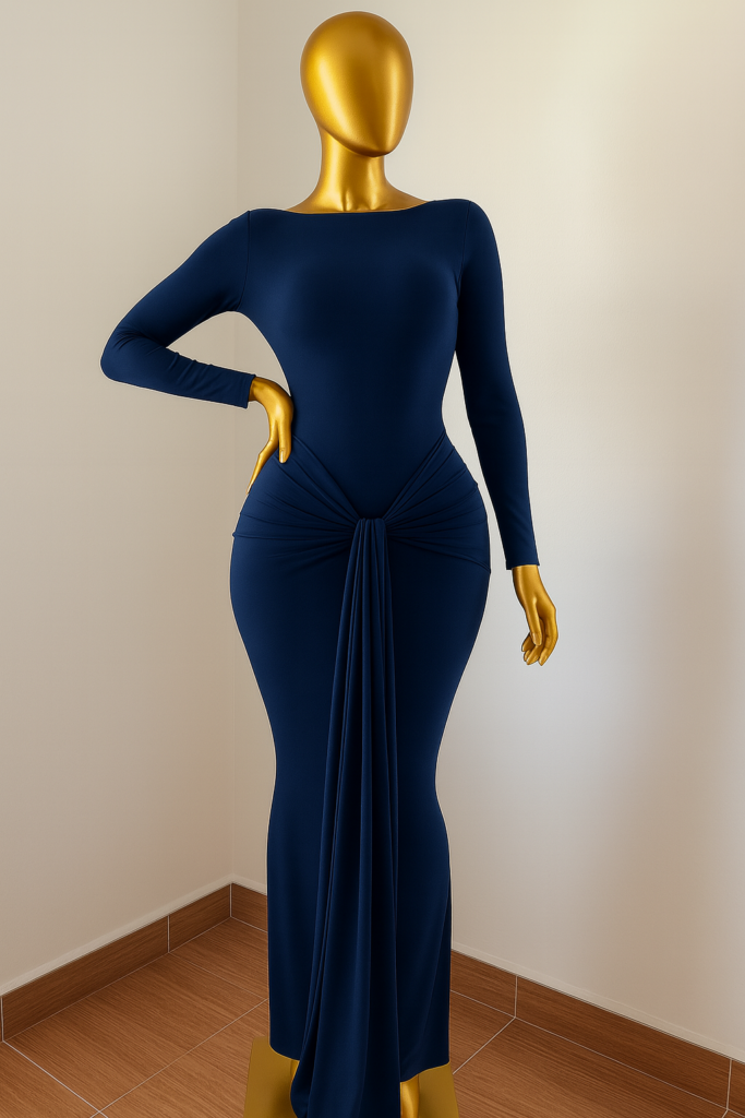 Knot-front Bodycon Maxi Dress