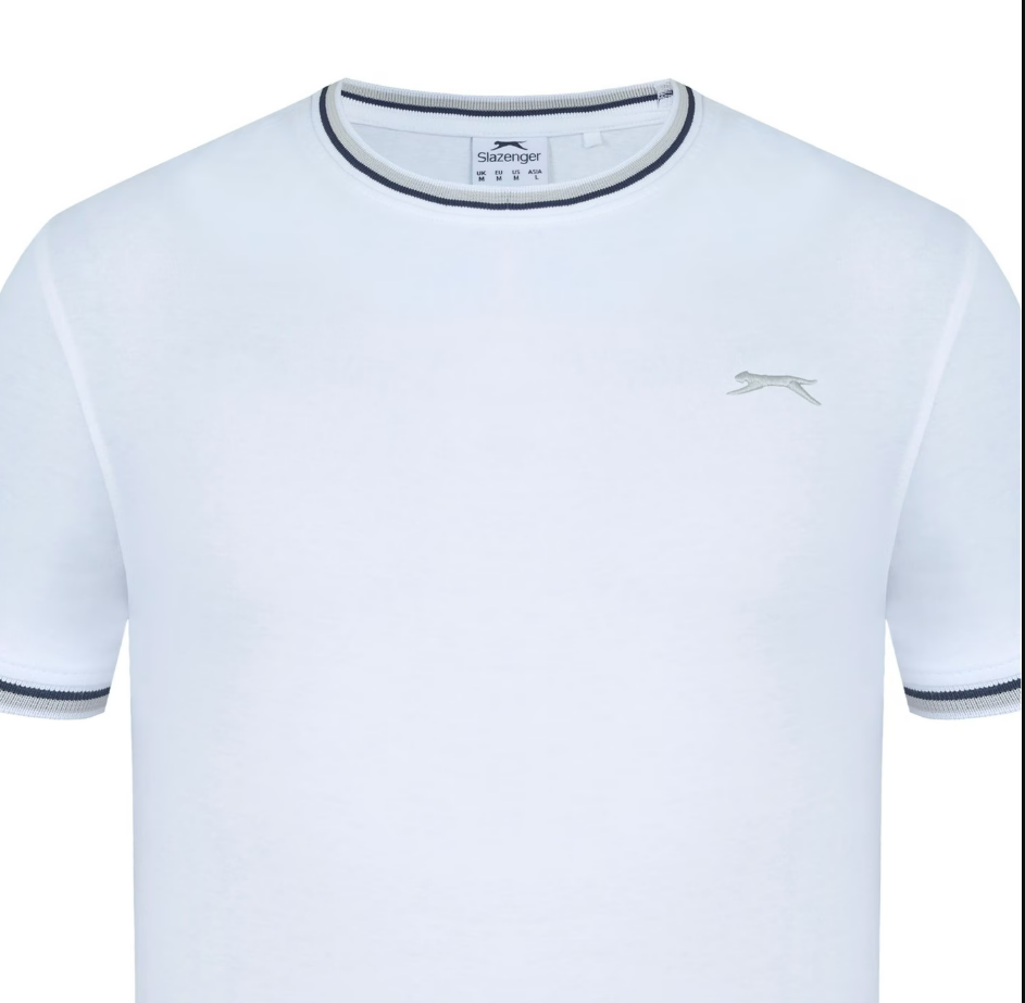 Slazenger Tipped Tee Shirt Mens - Image 6