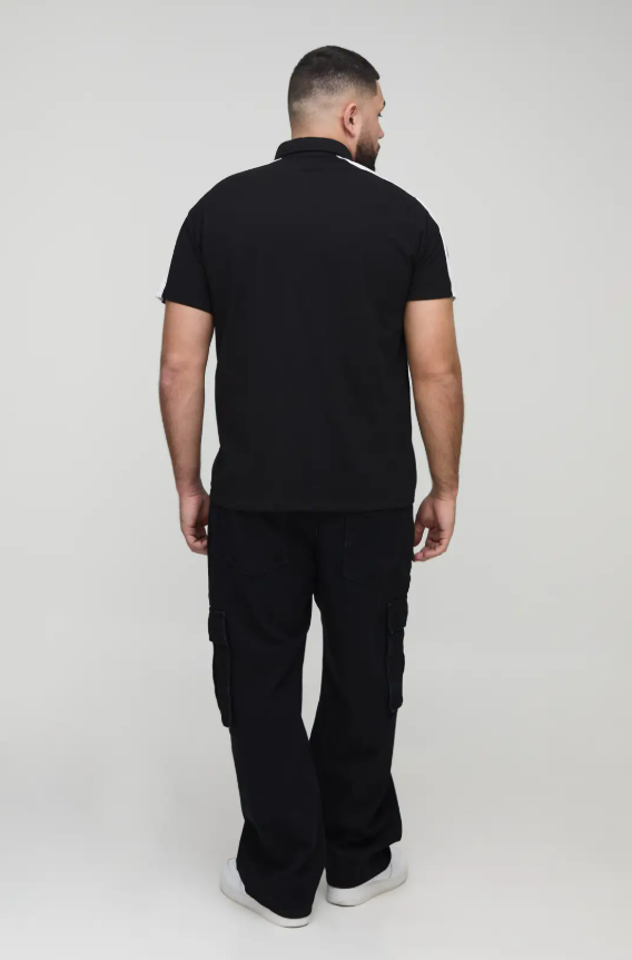 boohooMan Pique Colour Block Polo