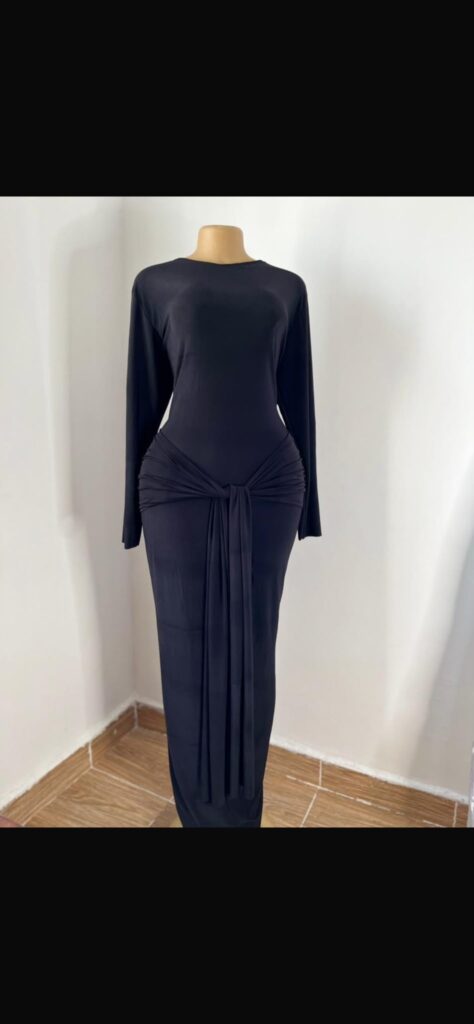 Knot-front Bodycon Maxi Dress