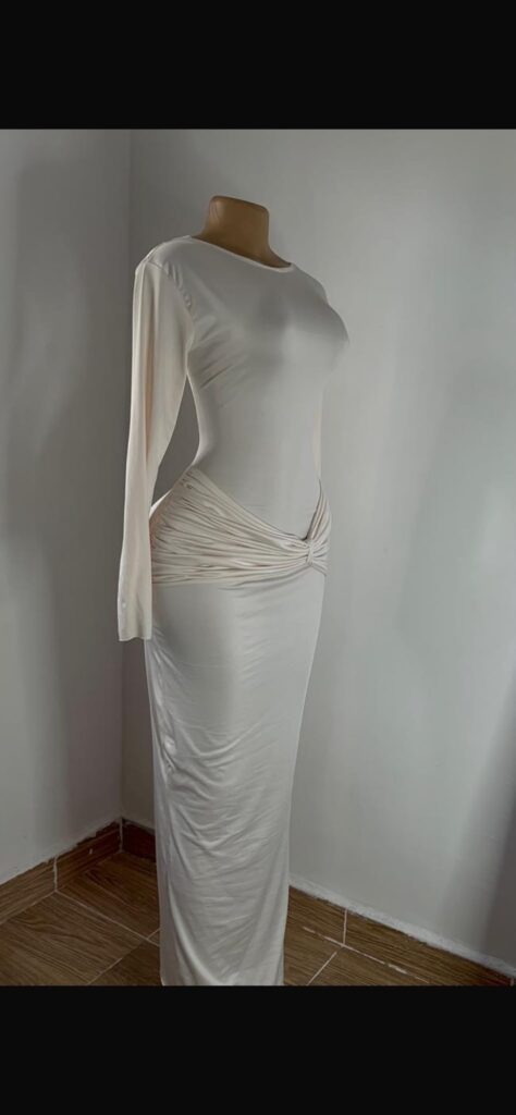Elegant Long Sleeve Solid Color Bodycon Maxi Dress For Women