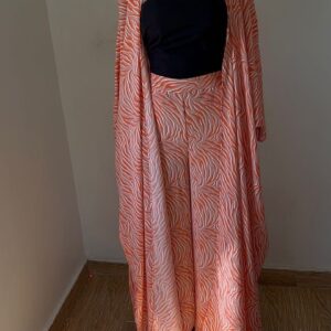 Women's Co-ord Set: High-waist Wide-leg Trousers & Kimono Jacket- Orange - Image 5