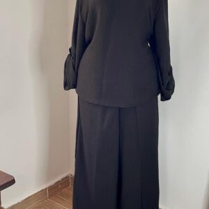 Women's Relaxed Textured Two-piece Set – Long Sleeve Shirt & Wide leg Pants - Image 4